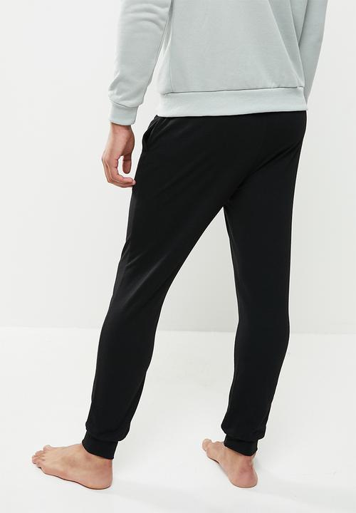 Superbalist - Regular fit knit cuffed lounge pants - black
