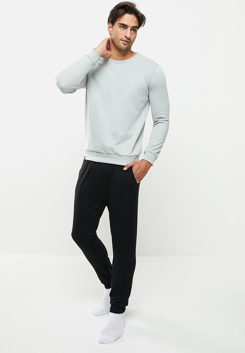 Superbalist - Regular fit knit cuffed lounge pants - black