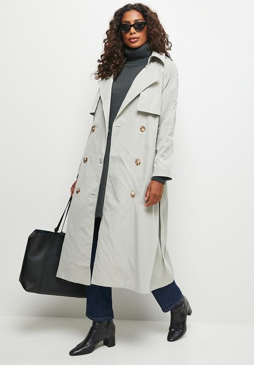 edit - Raglan sleeve trench - light sage
