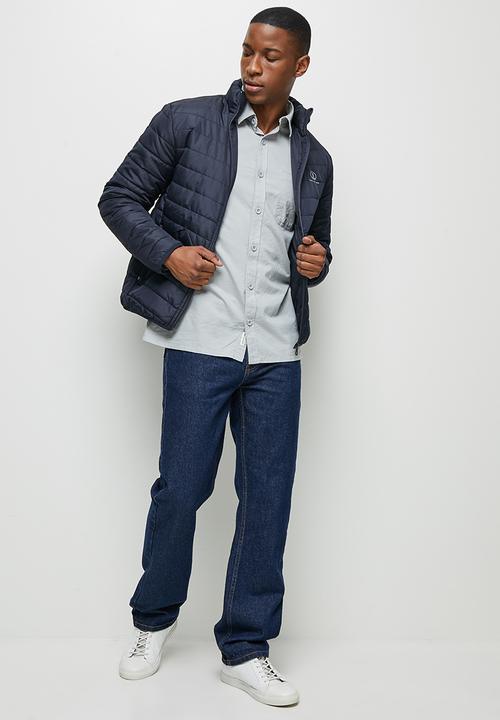 Lark & Crosse - Regular fit oxford dobby long sleeve shirt - grey