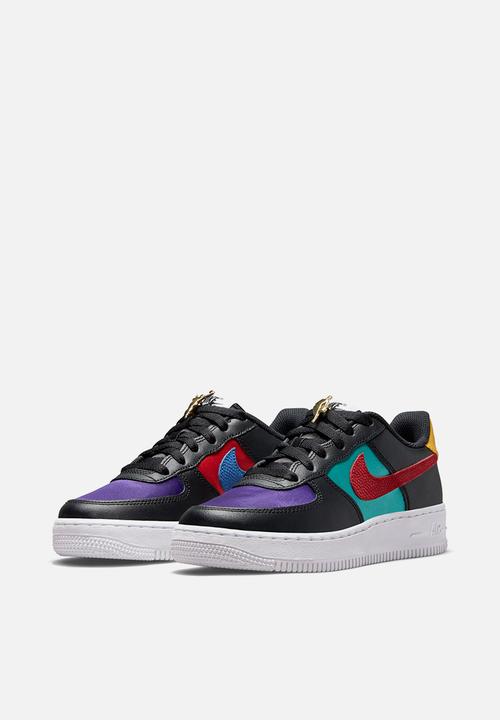 Nike - Nike air force 1 lv8 emb - black, gym red, washed teal & court purple