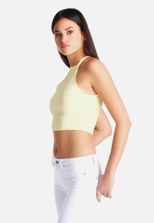 New Look - Floral Jaquard High Neck Crop