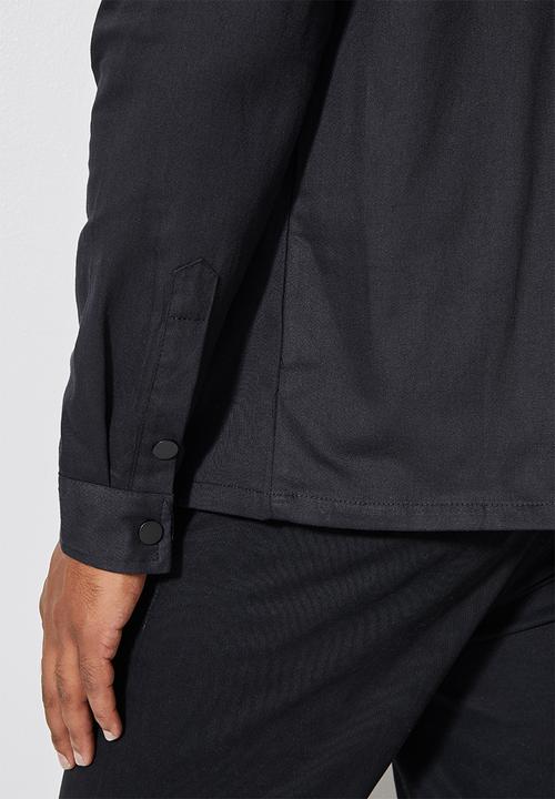 Superbalist - Regular fit double pocket utility shirt - black