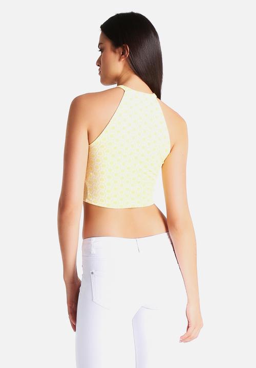 New Look - Floral Jaquard High Neck Crop