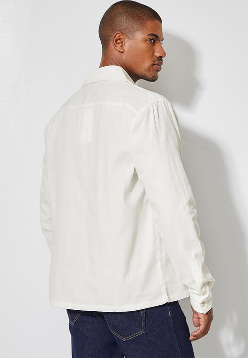Superbalist - Regular fit double pocket utility shirt - white