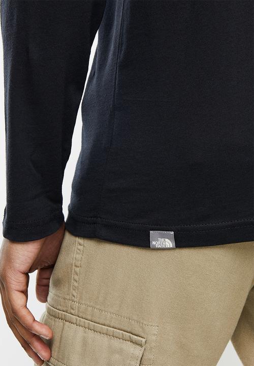 The North Face - M long sleeve red box tee - olive & black