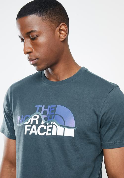 The North Face - M short sleeve mountain line tee - mid-blue