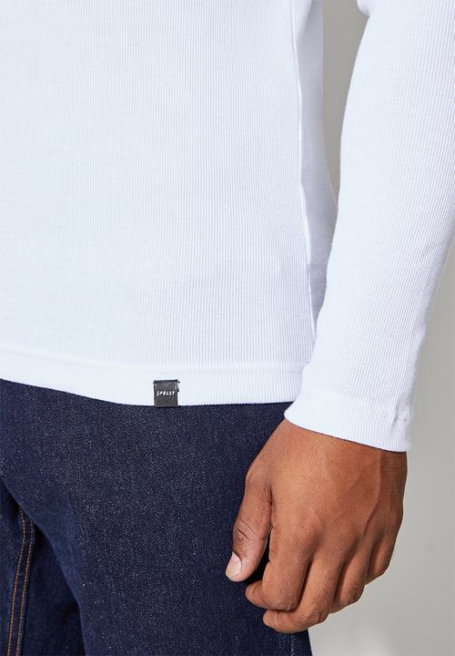 Superbalist - Brando long sleeve muscle fit crew neck tee - white