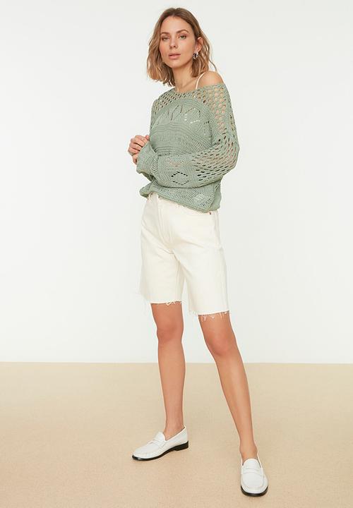 Trendyol - Openwork sweater - green