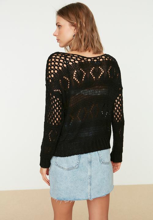 Trendyol - Openwork sweater - black