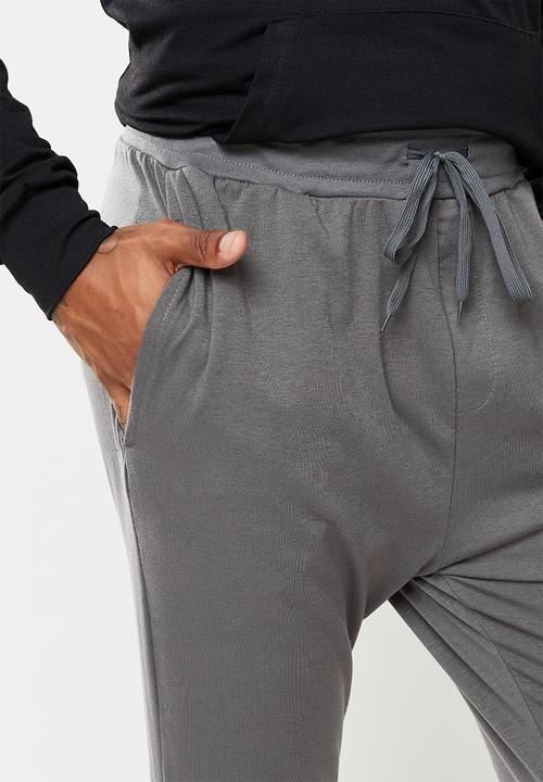 Superbalist - Regular fit knit cuffed lounge pants - grey mel