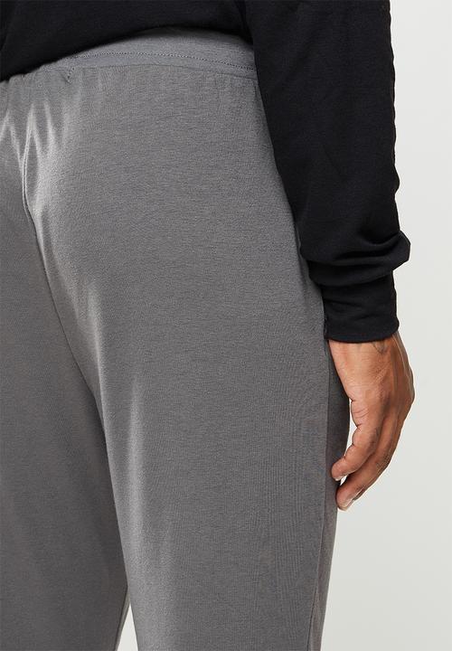 Superbalist - Regular fit knit cuffed lounge pants - grey mel