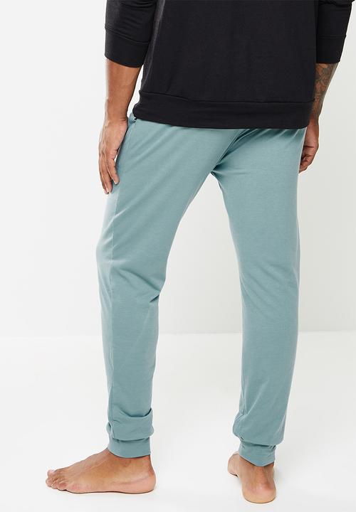 Superbalist - Regular fit knit cuffed lounge pants - blue 