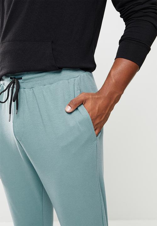 Superbalist - Regular fit knit cuffed lounge pants - blue 