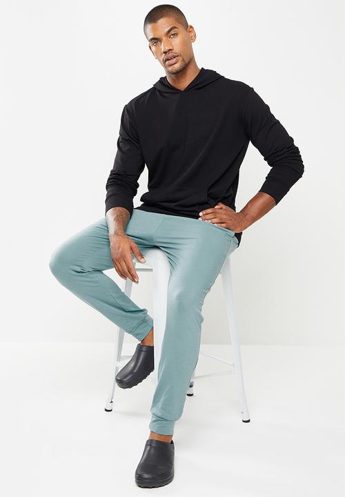 Superbalist - Regular fit knit cuffed lounge pants - blue 