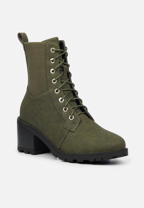 Butterfly Feet - Kylah 1 lace up ankle boot - olive