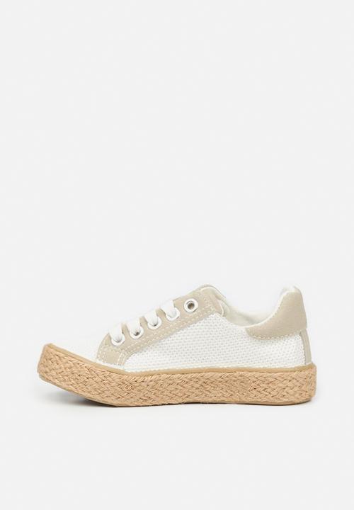 Little Miss Black - Republica girls sneaker - white
