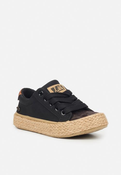 Little Miss Black - Republica girls sneaker - black