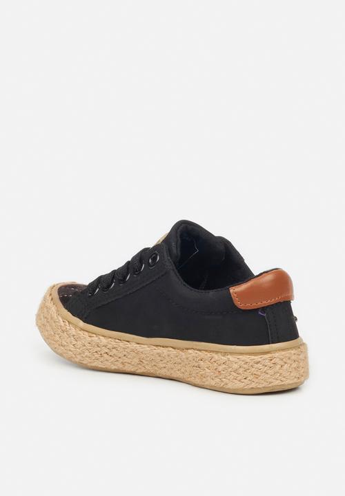 Little Miss Black - Republica girls sneaker - black