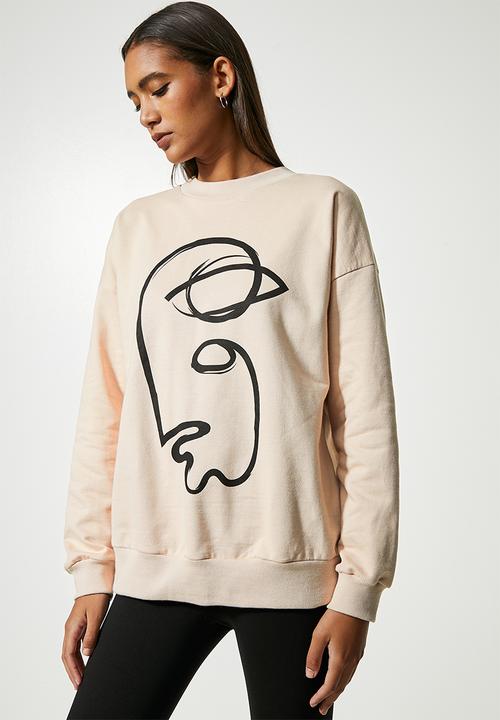 Superbalist - Graphic crew neck sweat - stone
