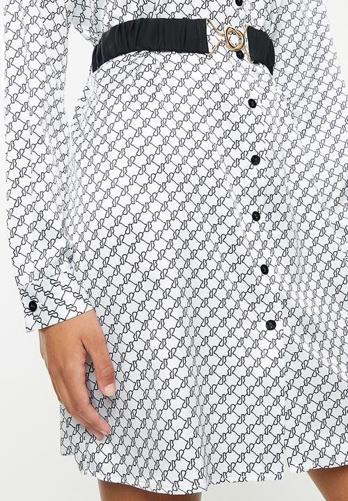 SISSY BOY - Shirt dress with belt - black & white