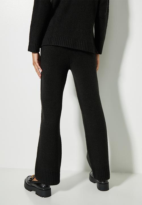 Superbalist - Wide leg pants knitwear - black