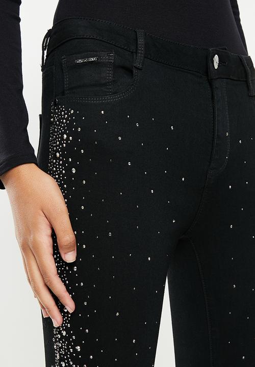 SISSY BOY - Axel skinny with side seam bling - black
