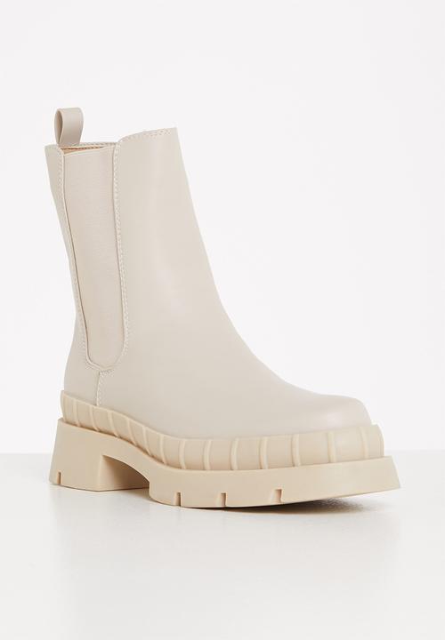 Missguided - Ridged welt ankle boot - stone