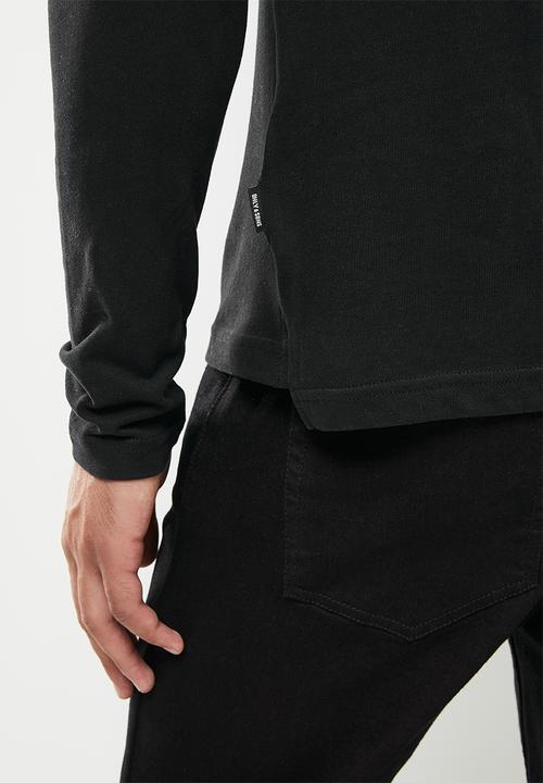 Only & Sons - Onsvolker life reg 1/4 zip ls polo - black