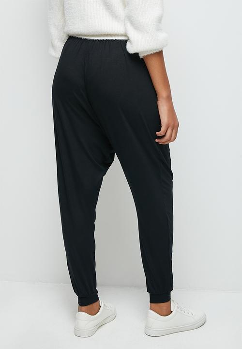 edit - Drop crotch knit harem - black