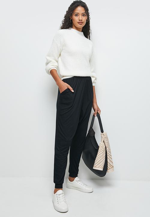 edit - Drop crotch knit harem - black