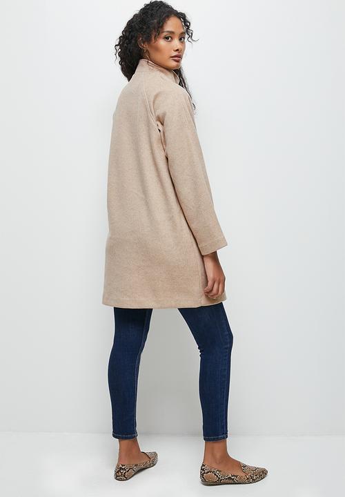 edit - A-line military coat - oatmeal melange