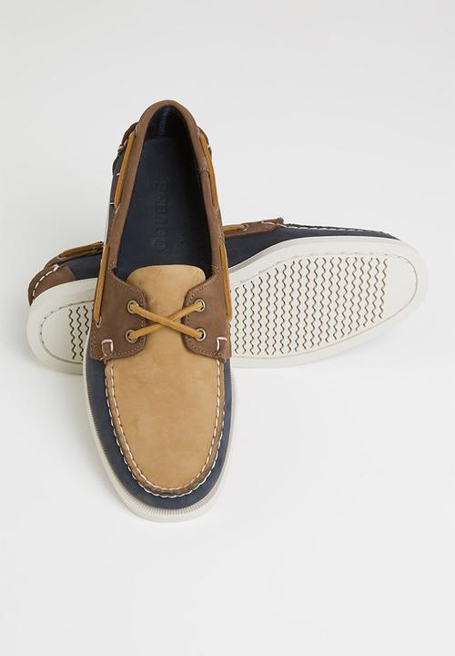 Sebago - Portland archive - navy & tan