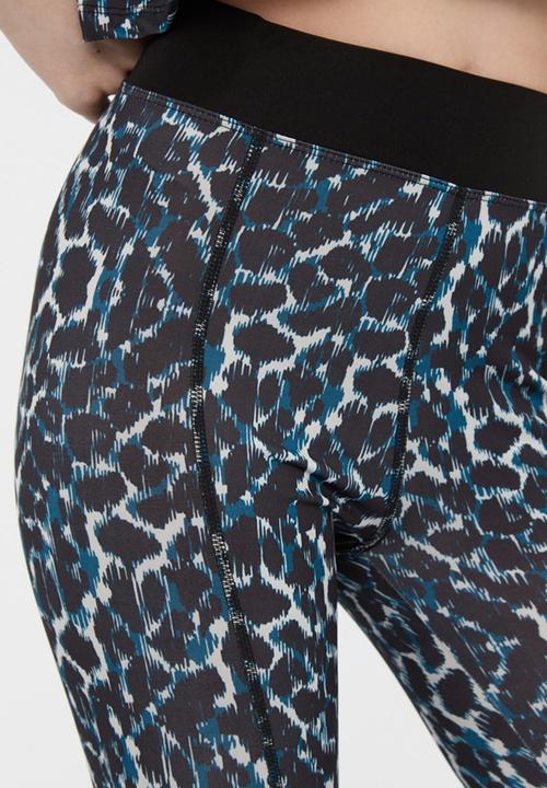Trendyol - Patterned sports leggings  - blue & black