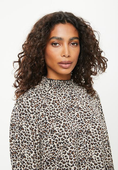 Stella Morgan - Animal print choker neck blouse top - multi