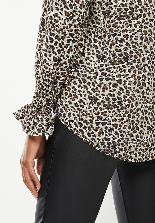 Stella Morgan - Animal print choker neck blouse top - multi