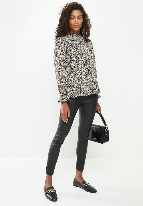 Stella Morgan - Animal print choker neck blouse top - multi