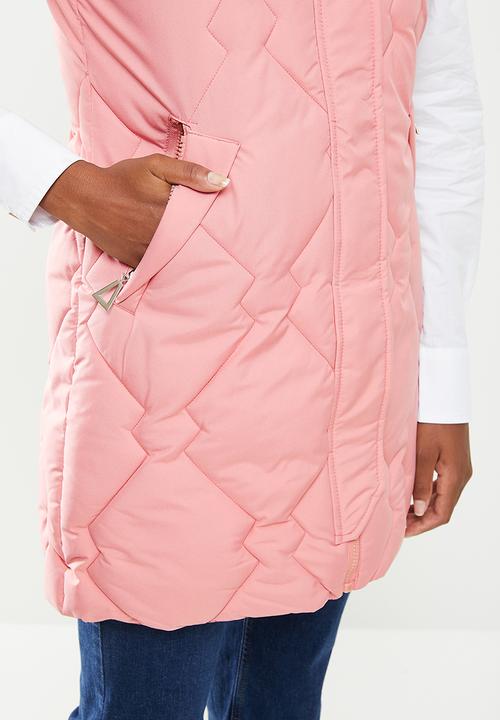 Stella Morgan - Quilted hooded longline gilet - pink