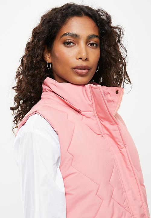 Stella Morgan - Quilted hooded longline gilet - pink
