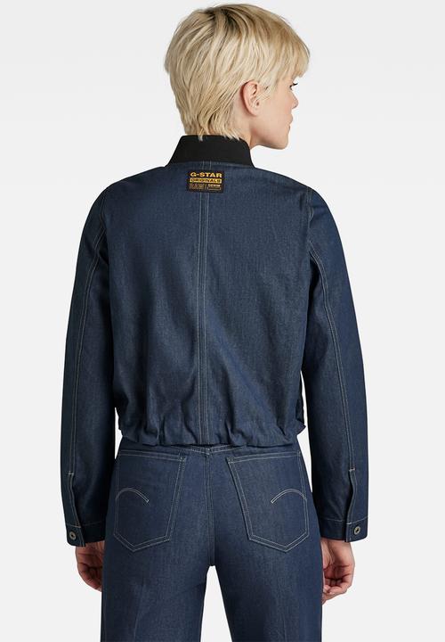 G-STAR - Drawstring bomber jacket - raw denim