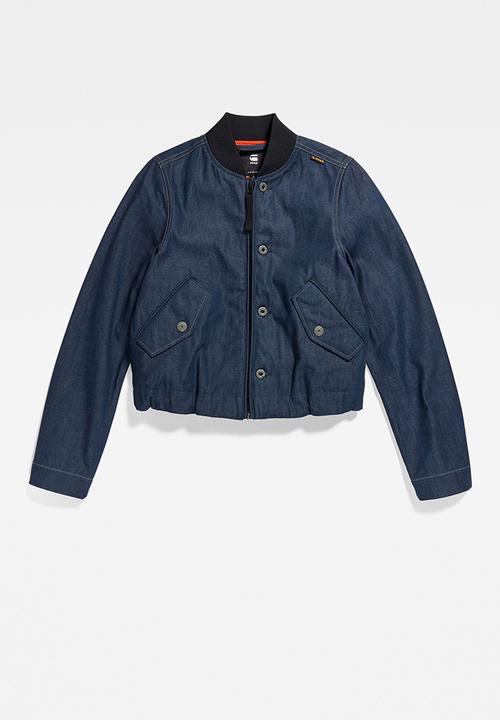 G-STAR - Drawstring bomber jacket - raw denim