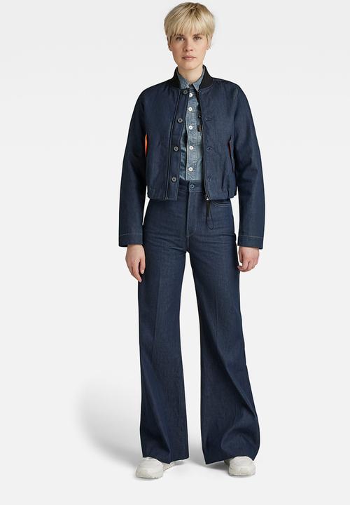 G-STAR - Drawstring bomber jacket - raw denim
