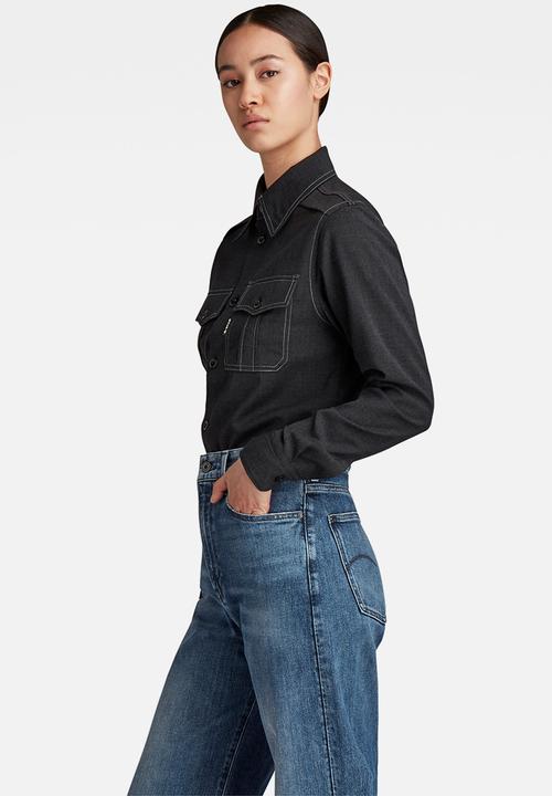 G-STAR - Officer shirt long sleeve - black heather