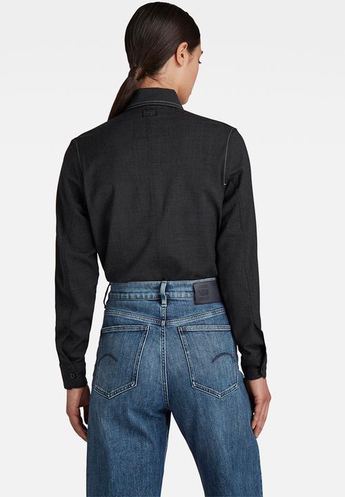 G-STAR - Officer shirt long sleeve - black heather