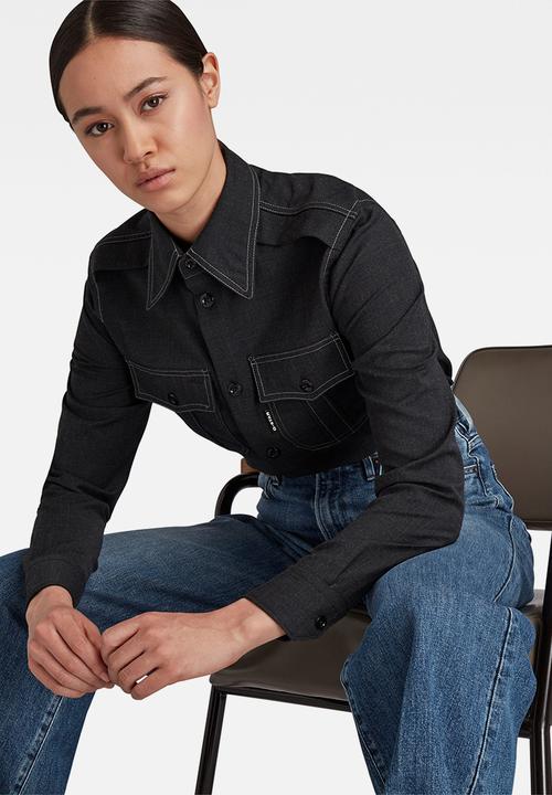 G-STAR - Officer shirt long sleeve - black heather