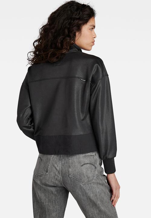 G-STAR - Ruffle neck loose sweat - black