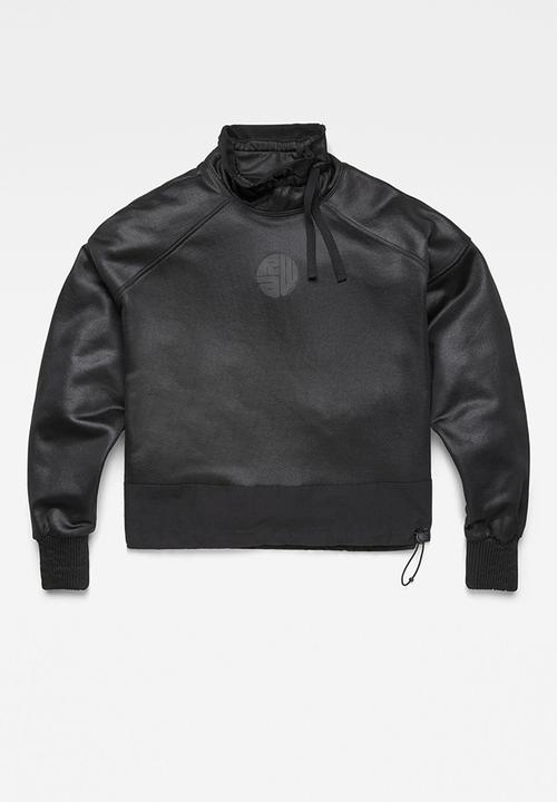 G-STAR - Ruffle neck loose sweat - black