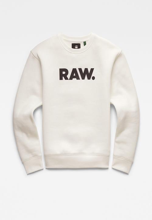G-STAR - Premium core raw. crew neck - milk