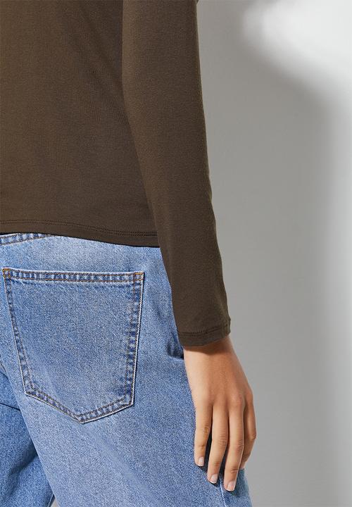 Superbalist - 2-Pack funnel neck tops - truffle brown & milk