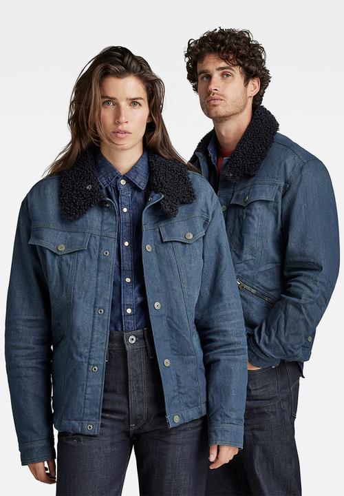G-STAR - Flight combat sherpa jacket - worn in leaden